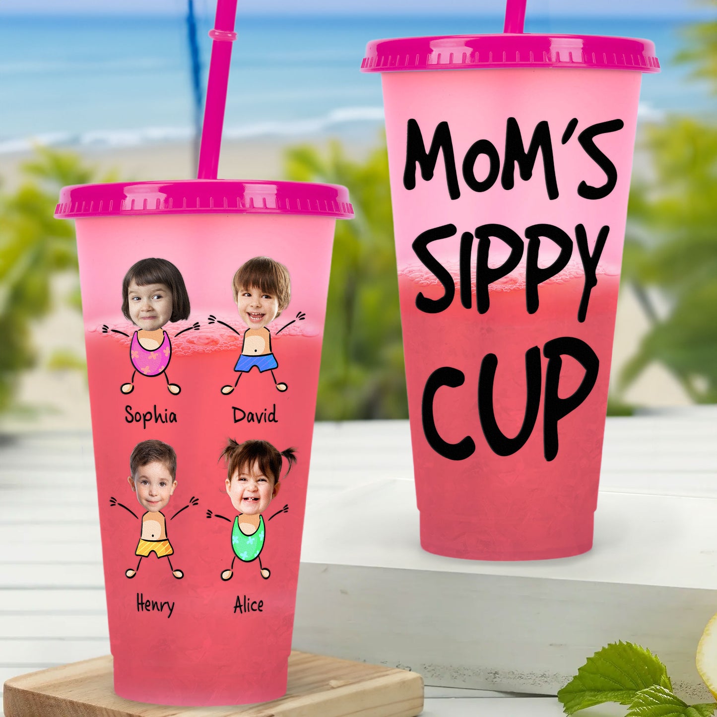 Mom's Sippy Cup - Personalized Photo Color Changing Cup