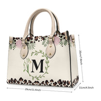 Monogram And Birth Month Flower - Personalized Leather Bag