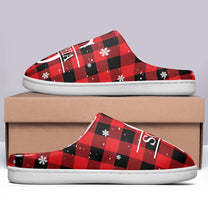 Monogram Christmas Gift For Women Men - Personalized Slippers
