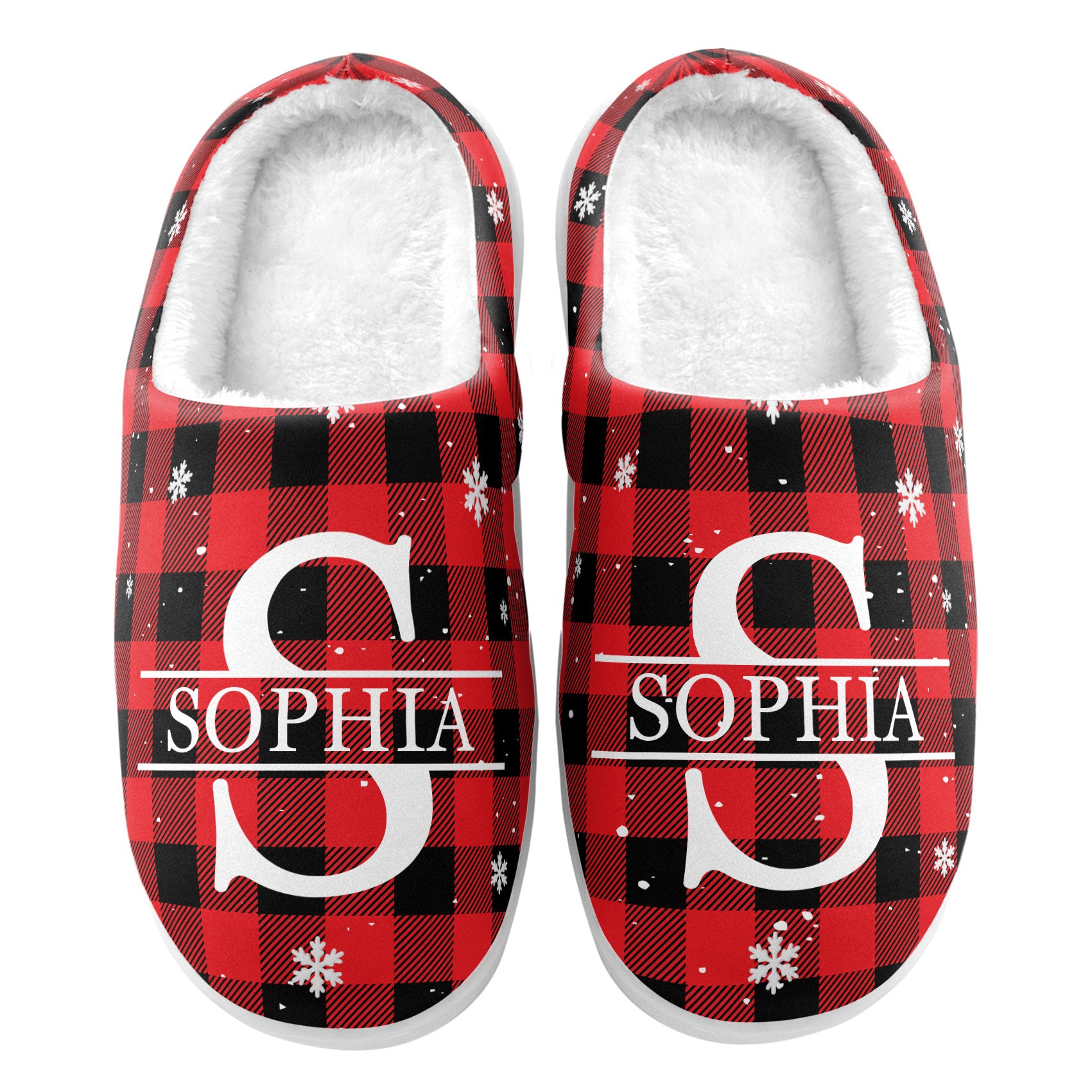 Monogram Christmas Gift For Women Men - Personalized Slippers