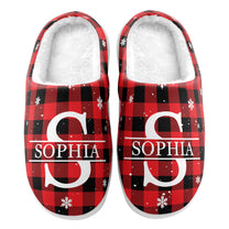 Monogram Christmas Gift For Women Men - Personalized Slippers