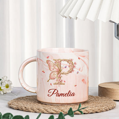 Monogram Custom Name Mug - Personalized Marble Mug