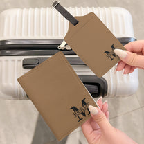 Monogram Initial Name - Personalized Passport Cover And Luggage Tag Travel Set