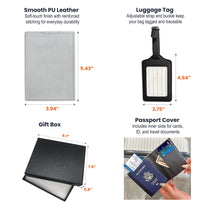 Monogram Initial Name - Personalized Passport Cover And Luggage Tag Travel Set