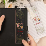 Monogram Letter Book Lovers - Personalized Acrylic Bookmark And Keychain Set