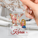 Monogram Letter Book Lovers - Personalized Acrylic Bookmark And Keychain Set