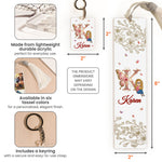 Monogram Letter Book Lovers - Personalized Acrylic Bookmark And Keychain Set
