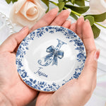 Monogram Letter Custom Name Chinoiserie Toile De Jouy - Personalized Jewelry Dish