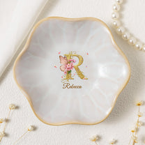 Monogram Letter Custom Name Gift For Her, Friends, Daughters, Sisters - Personalized Jewelry Dish