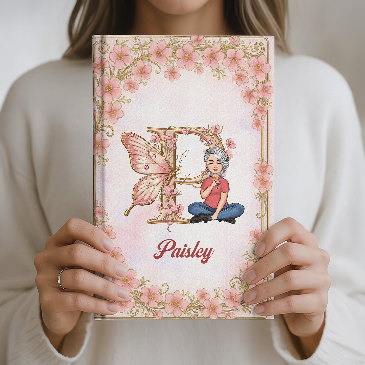 Monogram Letter Custom Name - Personalized Hardcover Journal