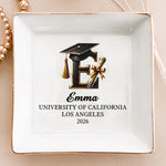 Monogram Letter Graduation Gift - Personalized Jewelry Dish