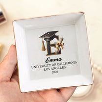 Monogram Letter Graduation Gift - Personalized Jewelry Dish