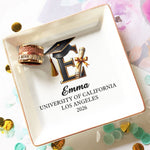 Monogram Letter Graduation Gift - Personalized Jewelry Dish
