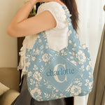 Monogram Letter - Personalized Round Tote Bag