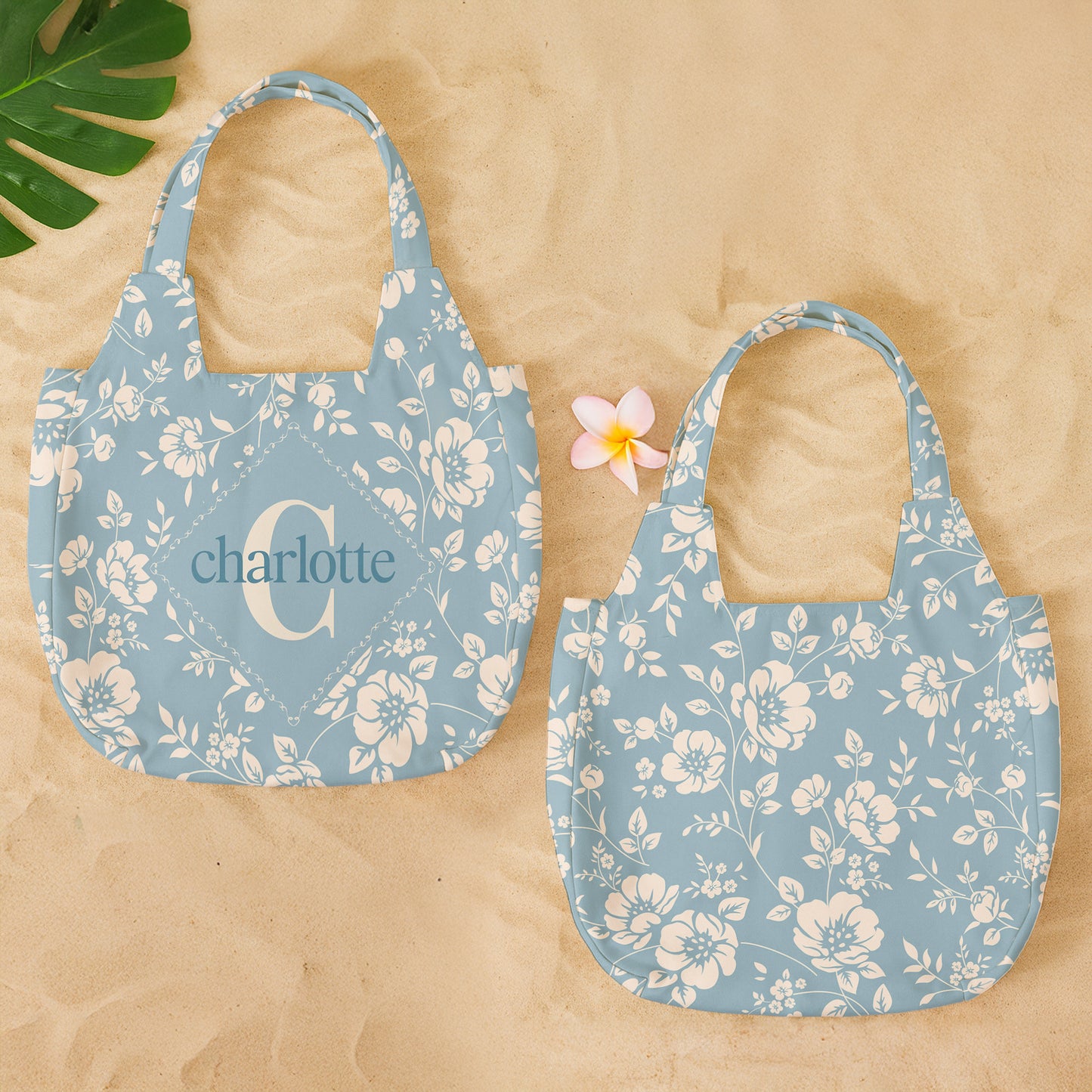 Monogram Letter - Personalized Round Tote Bag