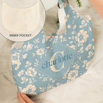 Monogram Letter - Personalized Round Tote Bag