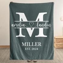 Monogram Names Couple - Personalized Blanket