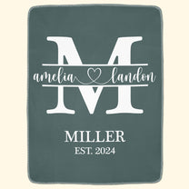 Monogram Names Couple - Personalized Blanket