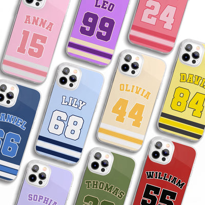 Monogram Jersey Custom Name & Number Gift For Baseball, Basketball, Hockey, Football Soccer Player, Fans - Personalized Phone Case