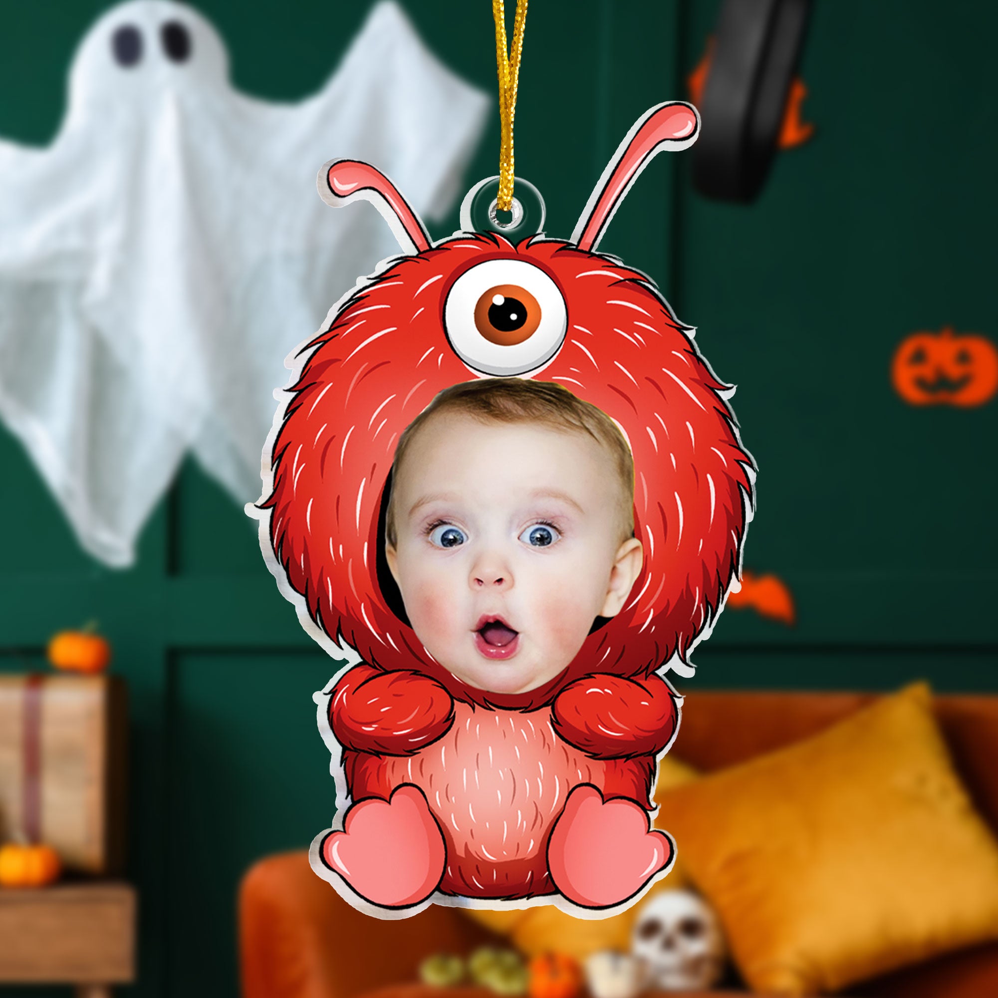 Monster Costumes Kid Halloween - Personalized Photo Acrylic Ornament