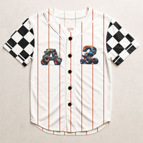 Monster Truck Alphabet Letters - Personalized Kids Baseball Jersey