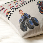 Monster Truck Alphabet Letters - Personalized Photo Pocket Pillow (Insert Included)