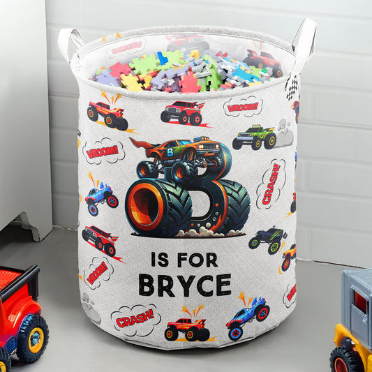 Monster Truck, Unicorn, Astronaut Alphabet Organizer - Personalized Storage Basket