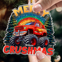 Monster Truck Custom Name For Kids, Boy - Personalized Acrylic Ornament