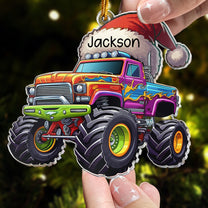 Monster Truck - Custom Name Ornament Gifts For Son, Boy, Kids - Personalized Acrylic Ornament