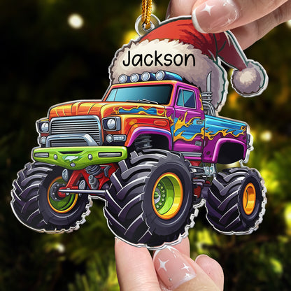 Monster Truck - Custom Name Ornament Gifts For Son, Boy, Kids - Personalized Acrylic Ornament