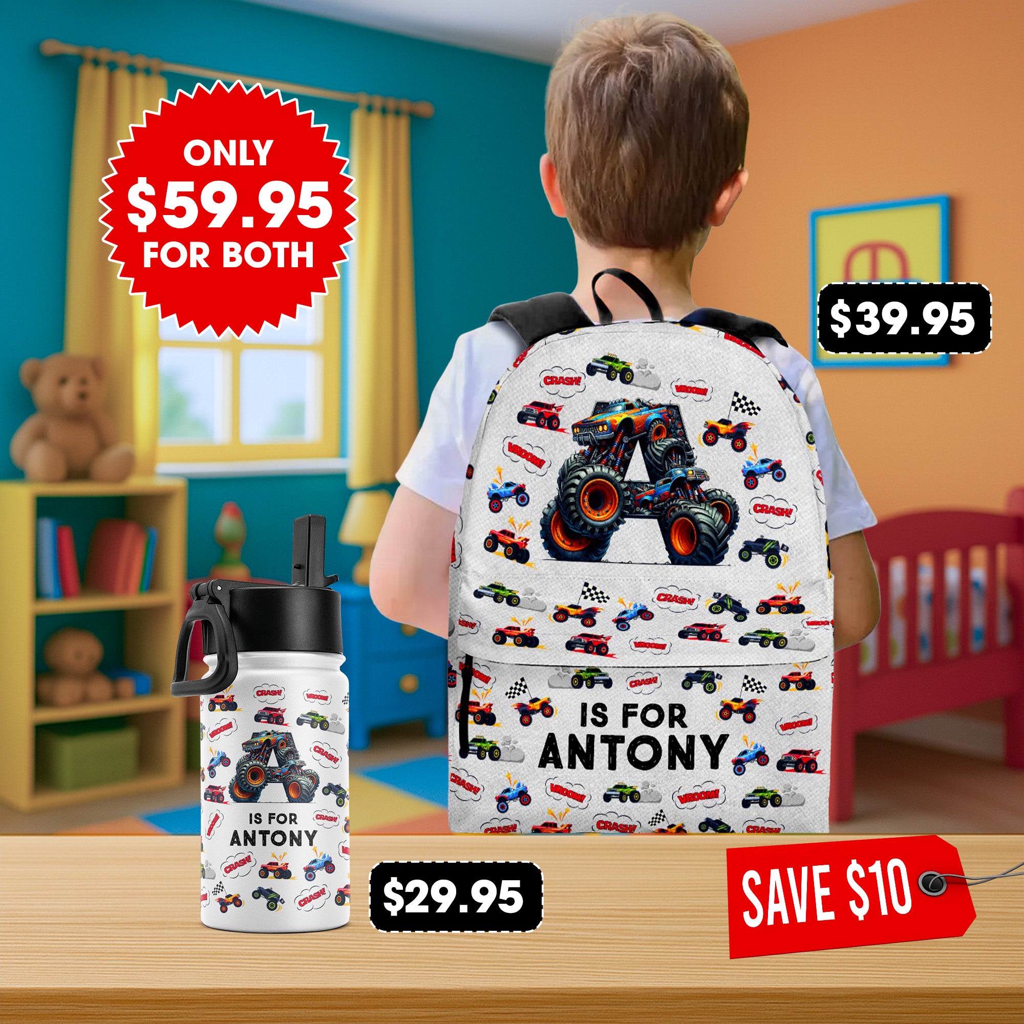 Monster Truck, Unicorn, Astronaut Alphabet - Custom Gift Set