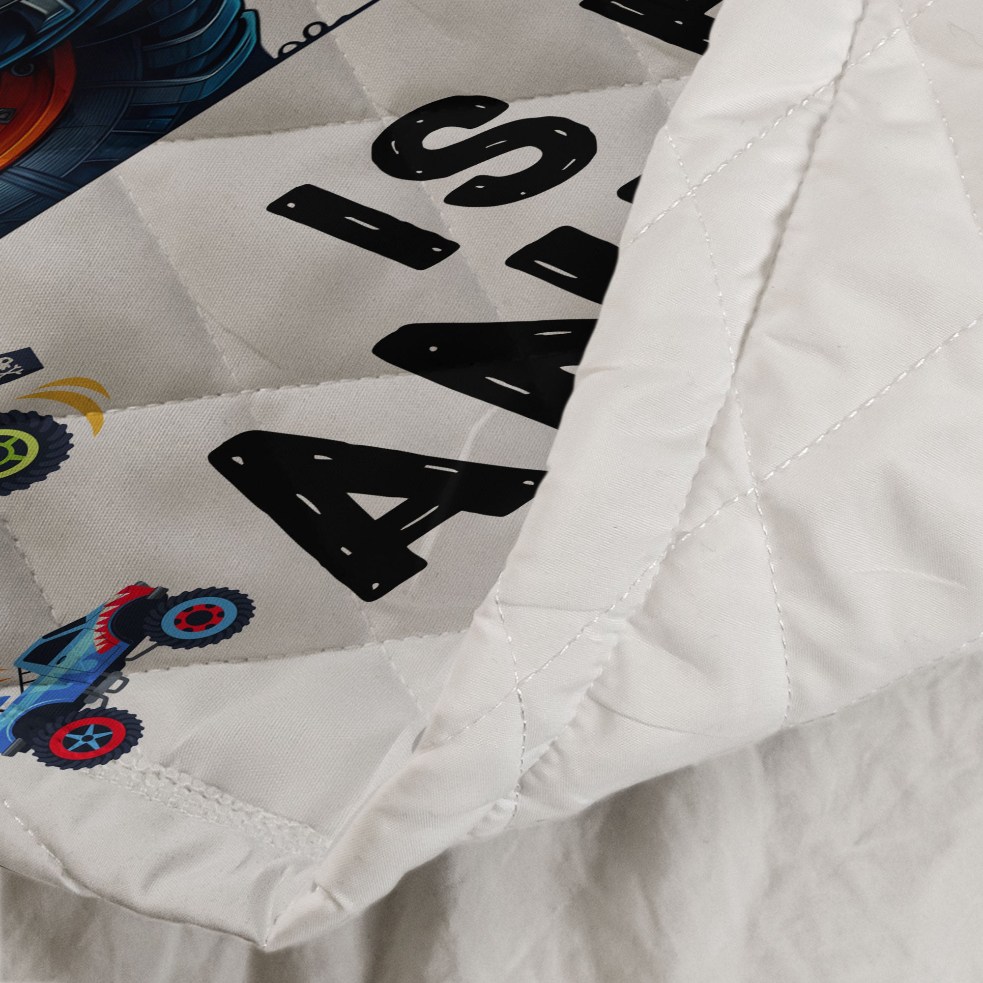 Monster Truck Alphabet Gift For Kid - Custom Quilt Set