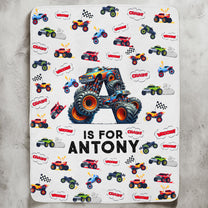 Monster Truck, Unicorn, Astronaut Letter - Personalized Blanket