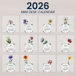 Mosaic Style Birth Flowers - Custom Easel Calendar 2026