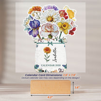 Mosaic Style Birth Flowers - Custom Easel Calendar 2026