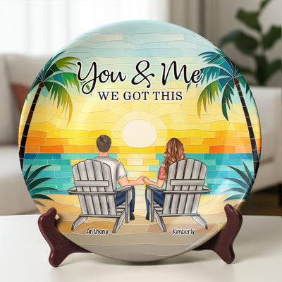 Mosaic Style You & Me We Got This New Version - Personalized Ceramic Plate