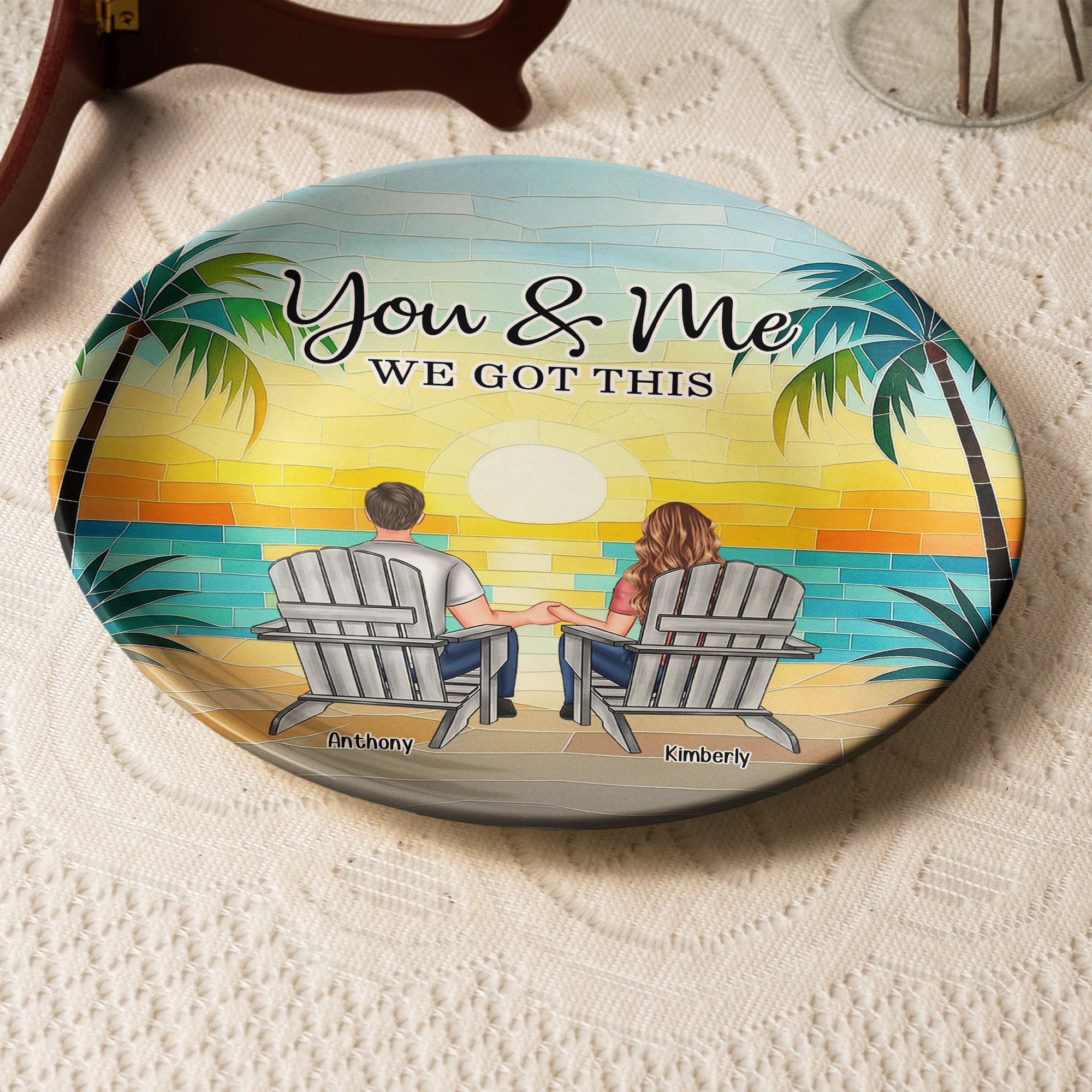 Mosaic Style You & Me We Got This New Version - Personalized Ceramic Plate
