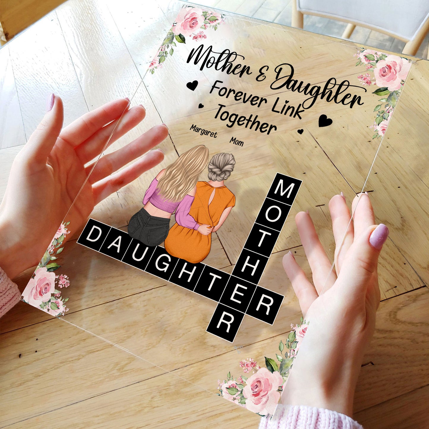 Mother And Children Forever Link Together - Personalized Acrylic Plaque