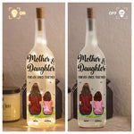 Mother And Children Forever Linked Together - Personalized Bottle Lamp
