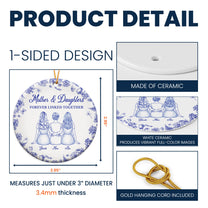 Mother And Daughters Forever Linked Together - Personalized Ceramic Ornament