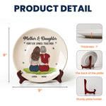 Mother And Daughter Forever Linked Together - Personalized Ceramic Plate