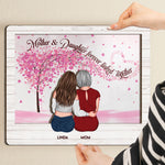 Mother And Daughter Forever Linked Together - Personalized Wood And Acrylic Wall Art