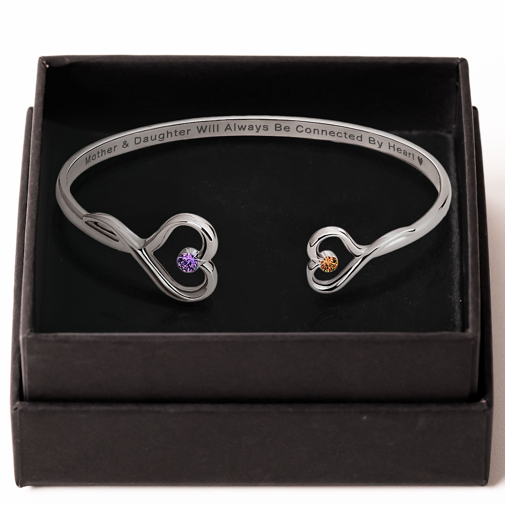 Mother And Daughter Will Always Be Connected By Heart - Personalized Heart Bracelet