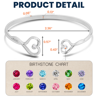 Mother And Daughter Will Always Be Connected By Heart - Personalized Heart Bracelet