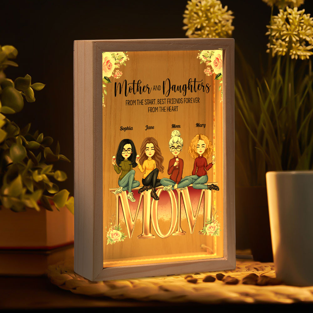 Mother And Daughters BFF Forever - Personalized Frame Light Box