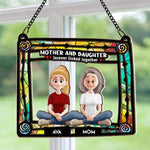 Mother And Her Children New Version - Personalized Window Hanging Suncatcher Ornament