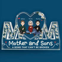 Mother And Sons - Personalized Mom Shaped Acrylic Plaque