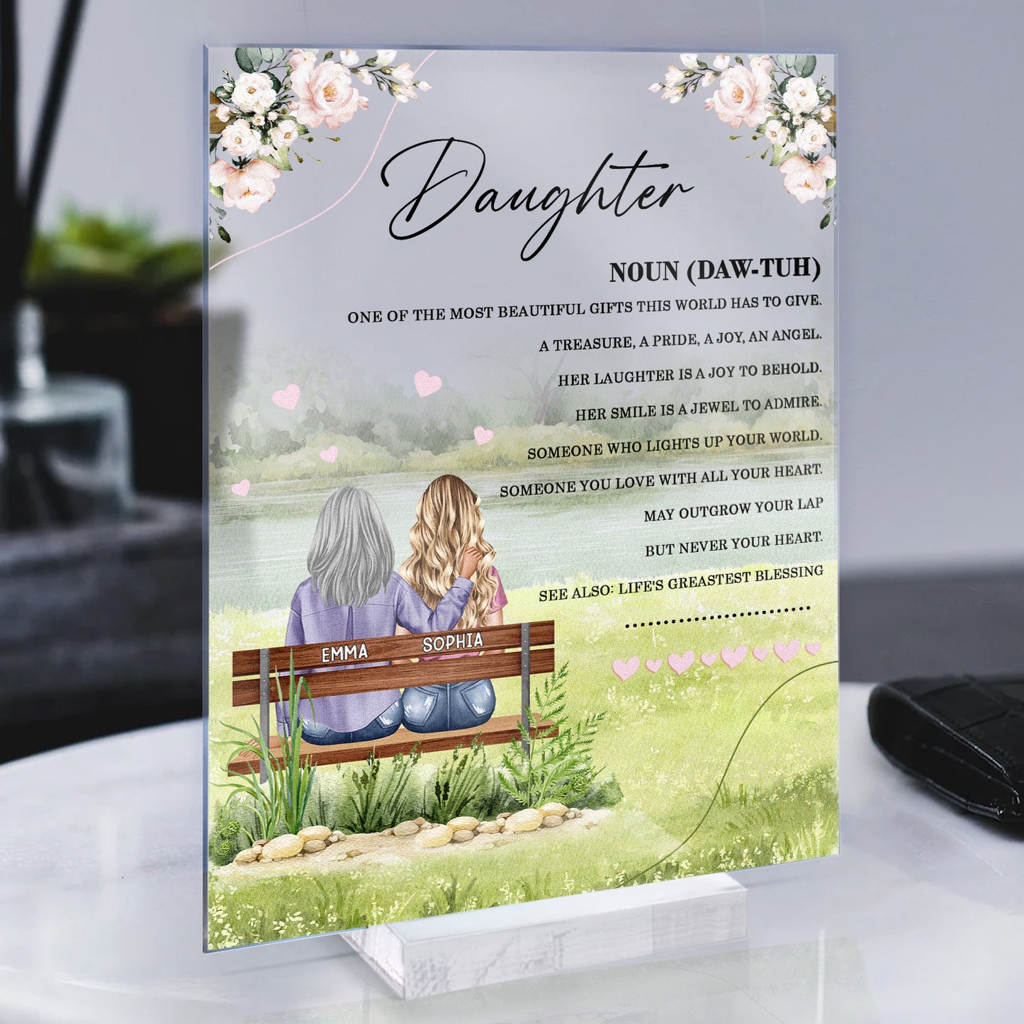 Mother Daughter Meaning Definition - Personalized Acrylic Plaque