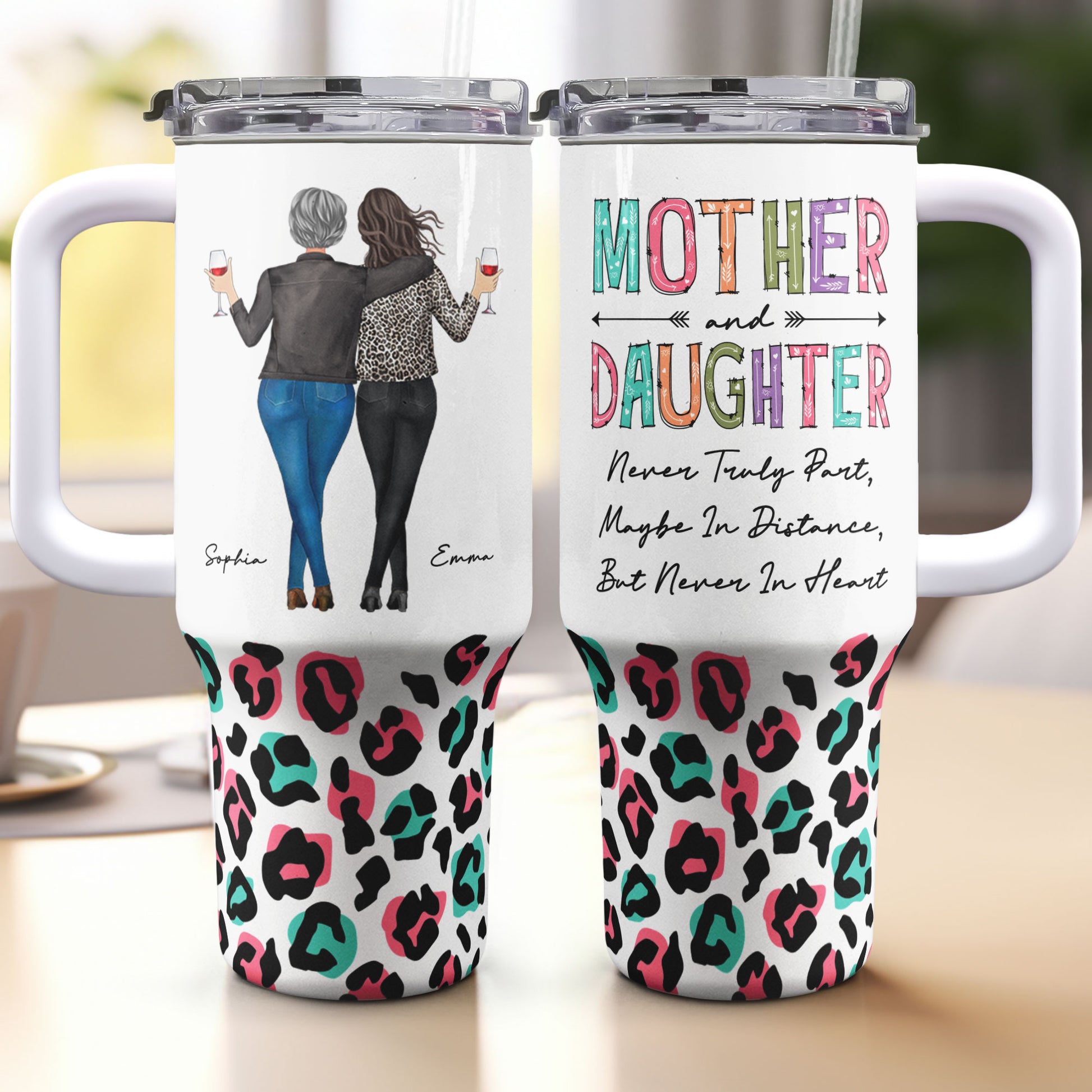 Mother Daughter's Best Friend Mom Gifts - Personalized 40oz Tumbler With  Straw