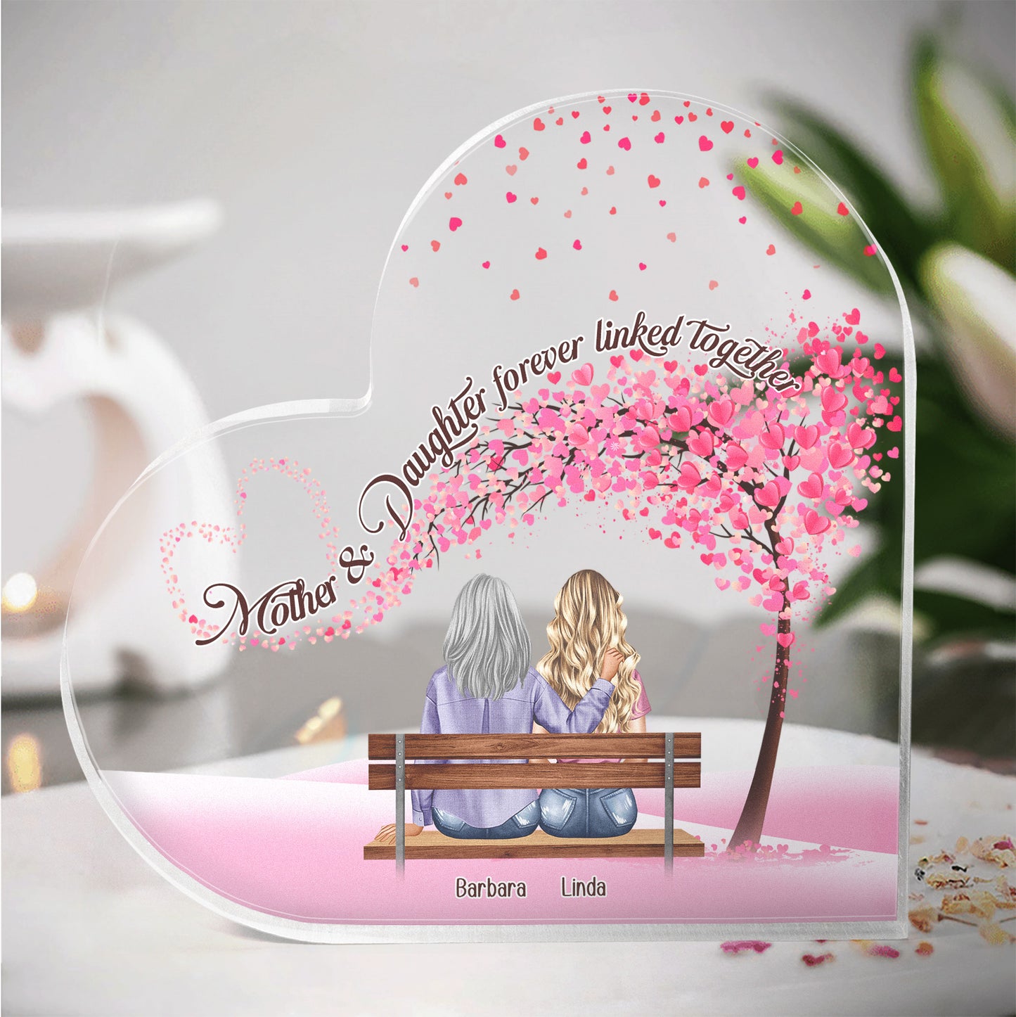 Mother Daughters Forever Linked Together - Personalized Acrylic Plaque